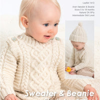 Sweater and Beanie Classic Aran Knitting Pattern