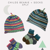 Childs Beanie & Socks in 4ply Knitting Pattern