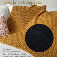 Basketweave Blanket Knitting Kit in 12ply