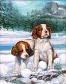 Brittany Pups Cross Stitch Pattern