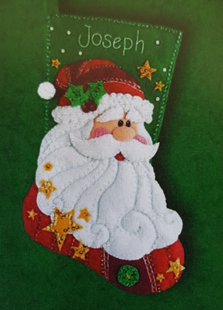 Sequined Santa Christmas Felt Stocking