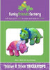 Tristan and Trixie Triceratops Dinosaur Soft Toy Sewing Pattern