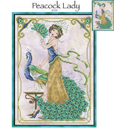 Peacock Lady Cross Stitch Pattern