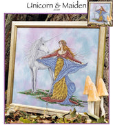 Unicorn and Maiden Cross Stitch Pattern