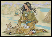 Native American Maiden Cross Stitch Pattern