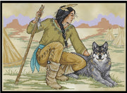 Native American Brave Cross Stitch Pattern