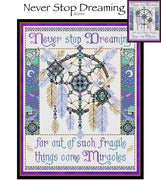 Never Stop Dreaming Cross Stitch Pattern