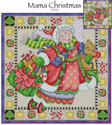 Mama Christmas Cross Stitch Pattern