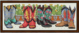 Cowboy Boots Cross Stitch Pattern