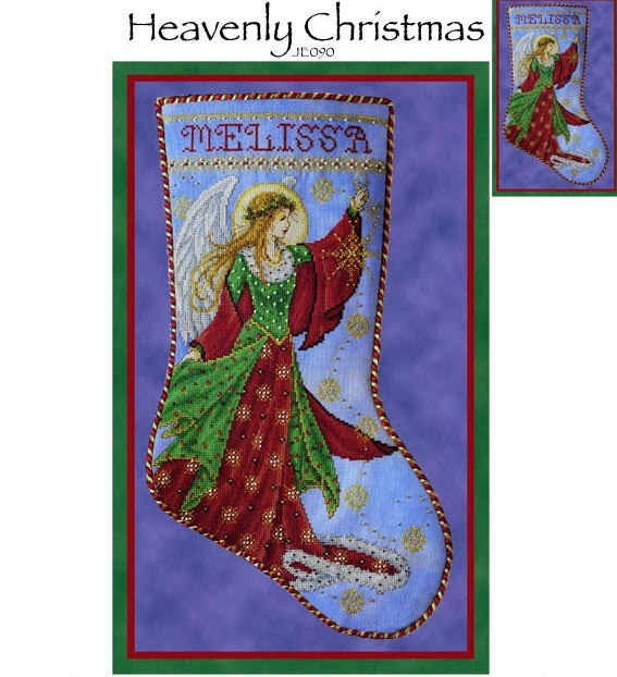Heavenly Christmas Stocking Cross Stitch Pattern