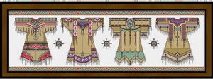 Native American Fashion Cross Stitch Pattern