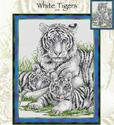 White Tigers Cross Stitch Pattern