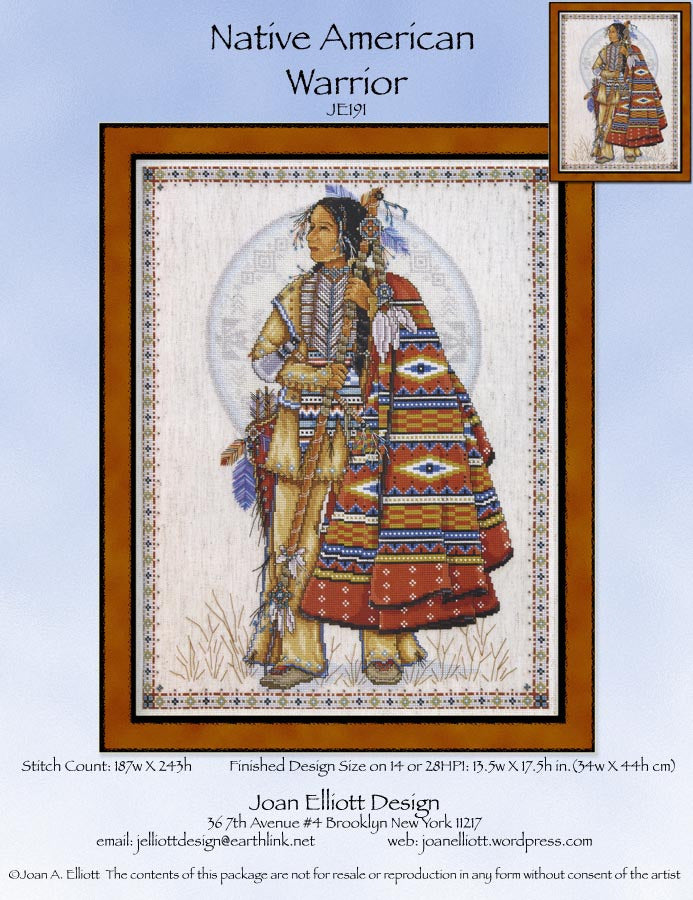 Native American Warrior Cross Stitch Pattern