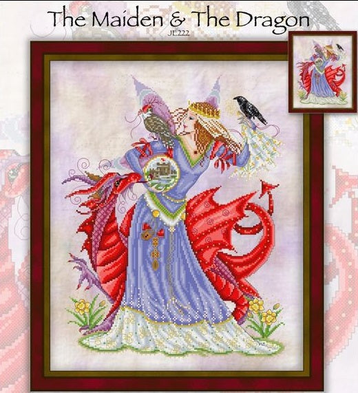 The Maiden and The Dragon Cross Stitch Pattern
