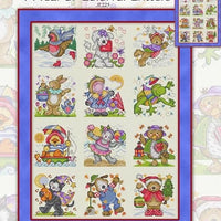 A Year of Colourful Critters Cross Stitch Pattern