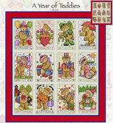 A Year of Teddies Cross Stitch Pattern