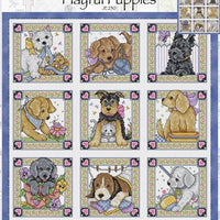 Nine Playful Puppies Cross Stitch Pattern