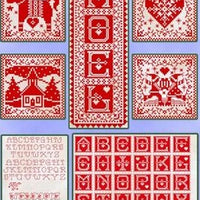 Christmas Redwork Collection Cross Stitch Pattern