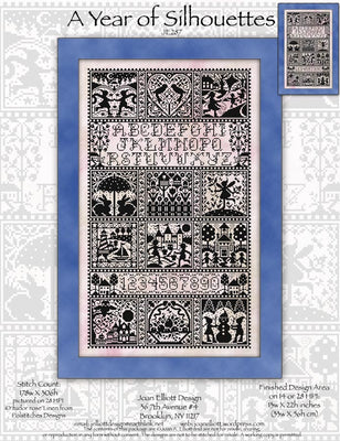 A Year of Silhouettes Cross Stitch Pattern