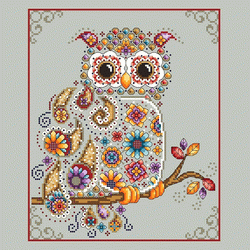 Paisley Owl Cross Stitch Pattern