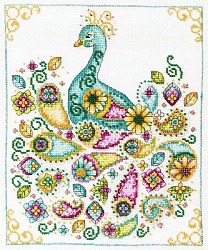 Paisley Peacock Cross Stitch Pattern